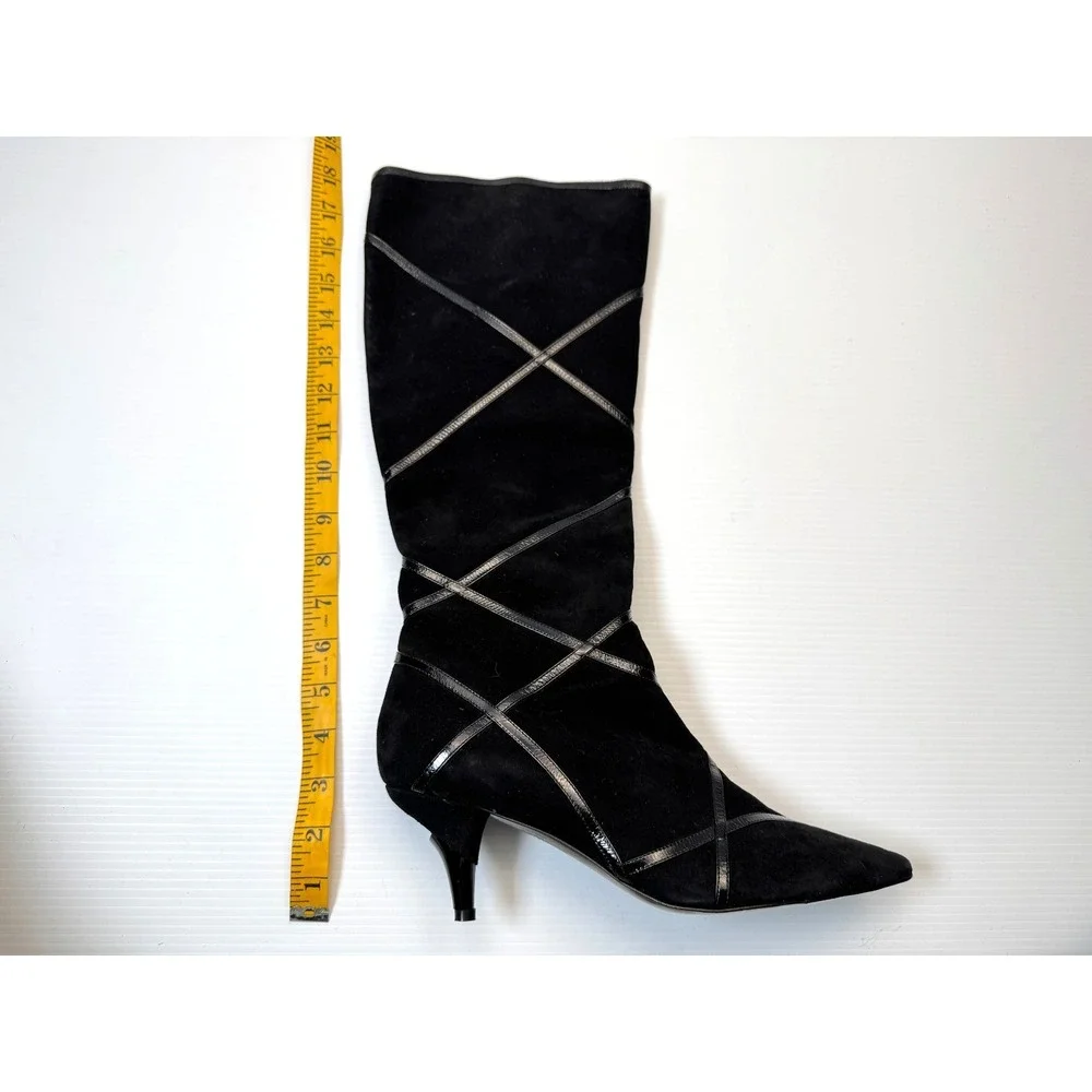 Georgina Goodman Suede Kitten Heel Boots Women 40 US‎ 9? NWOB Art to wear RARE